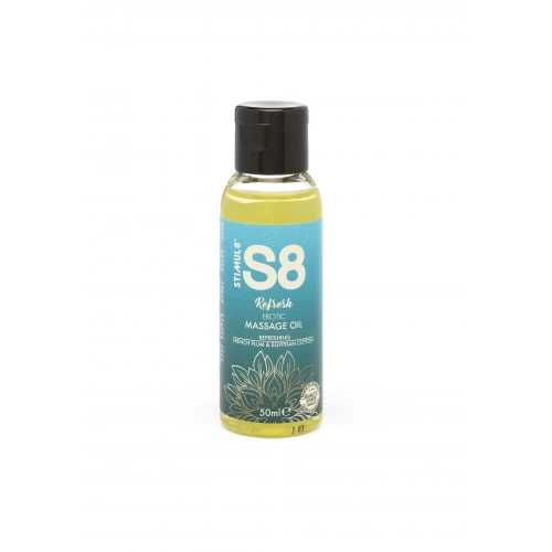 Освежаващо масажно олио с аромат на френска слива и египетски памук S8 Refresh 50 мл.