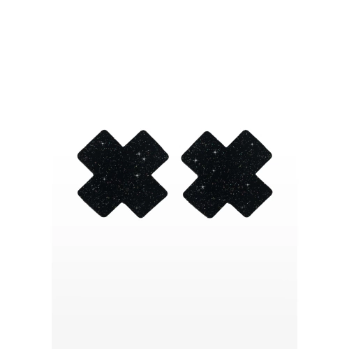 Лепенки за зърна с блясък Nipple X Covers черни [1]