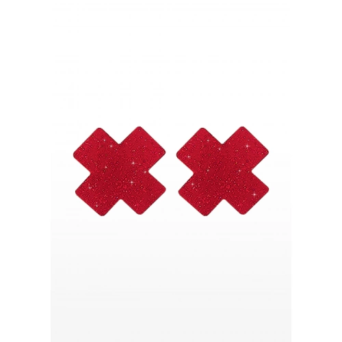 Лепенки за зърна с блясък Nipple X Covers червени [1]