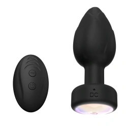 Вибриращ анален плъг с дистанционно и LED основа Toosh