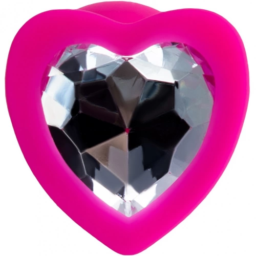 Анален разширител от силикон с кристал-сърце Diamond Heart розов S [3]