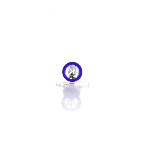 ​​Малък анален разширител-бижу от силикон с кристал Brilliant синьо [3]