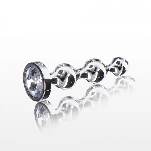 Метална анална играчка с прозрачен кристал Diamond Star Beads L
