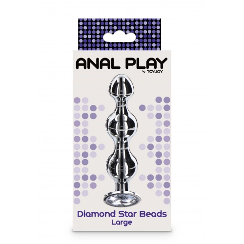 Метална анална играчка с прозрачен кристал Diamond Star Beads L [4]