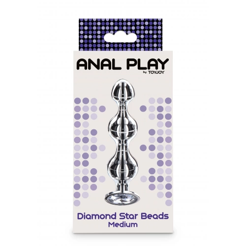 Метална анална играчка с прозрачен кристал Diamond Star Beads M [4]