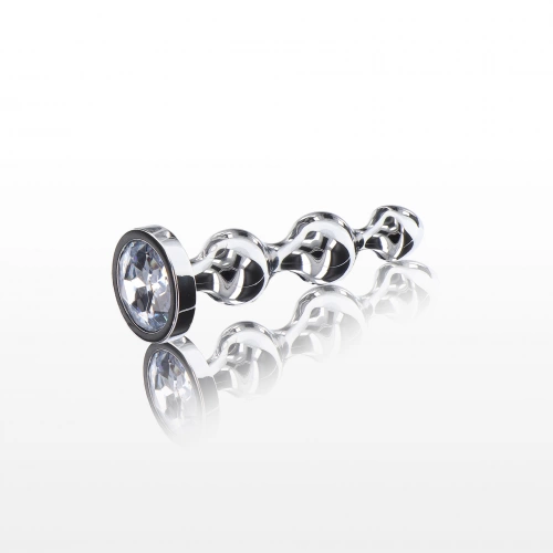 Метална анална играчка с прозрачен кристал Diamond Star Beads S