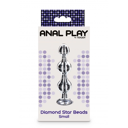 Метална анална играчка с прозрачен кристал Diamond Star Beads S [4]