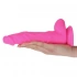 Гъвкаво дилдо с вакуумна основа от силикон Long Stocky Pink [5]
