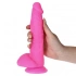 Гъвкаво дилдо с вакуумна основа от силикон Long Stocky Pink [4]