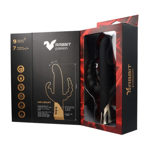 Троен вагинално-анален рабит вибратор Virgite Harlequin [6]