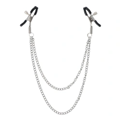 Щипки за зърна с двойна верига Virgite Nipple Clamps Jewels 18
