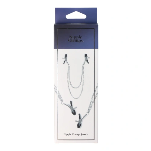 Щипки за зърна с двойна верига Virgite Nipple Clamps Jewels 18 [1]