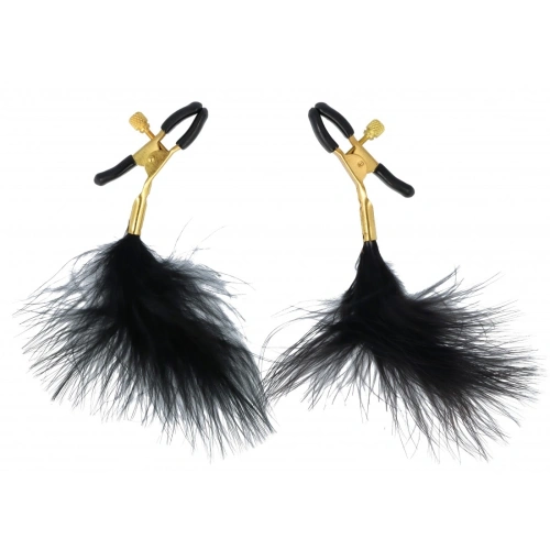 Щипки за зърна с пух Nipple Clamps Jewels 