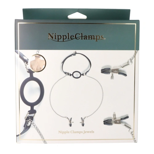 Ринг за уста с щипки за зърна Nipple Clamps Jewels [1]