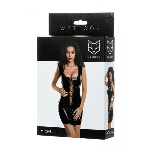 Съблазнителна рокля Wetlook Michelle черна  [5]
