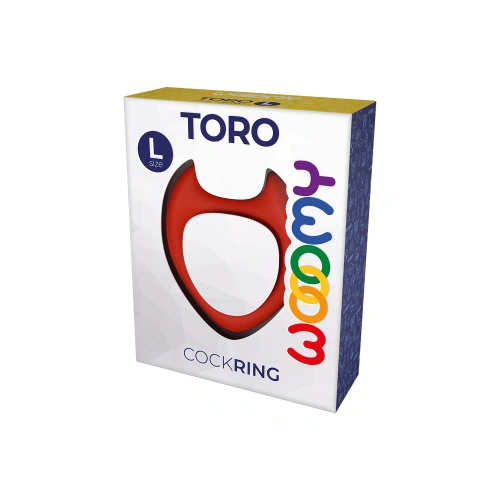 Силиконов пенис пръстен Woomy Toro L червен [2]