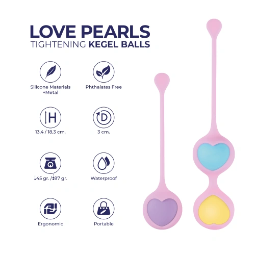 Комплект вагинални топчета от силикон Woomy Love Pearls [5]