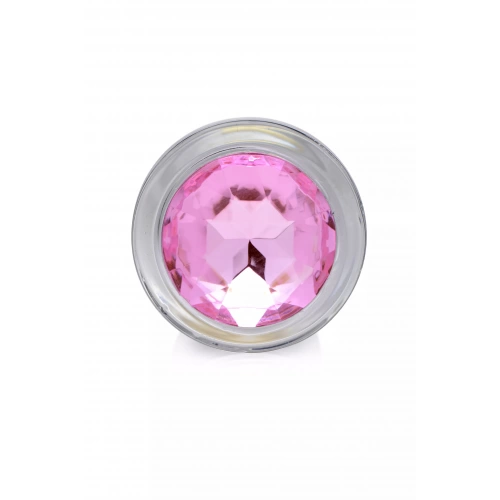 Анален разширител от стъкло с розов кристал Pink Gem Glass L [2]