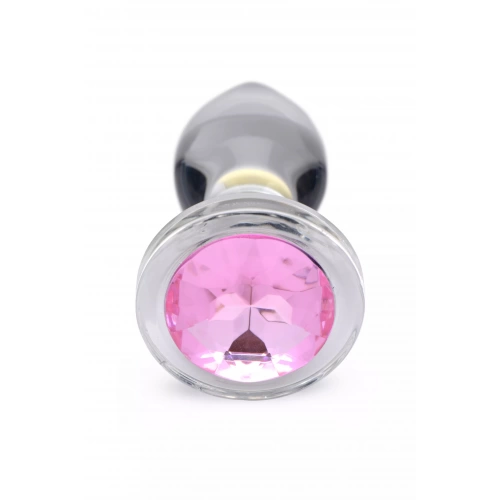 Анален разширител от стъкло с розов кристал Pink Gem Glass L [1]