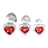 Комплект стъклени анални играчки Booty Sparks Red Heart [1]