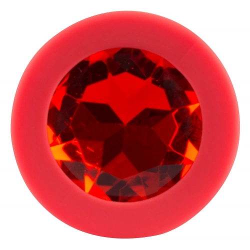 Анален разширител от силикон с кристал Colorful Joy червен [2]