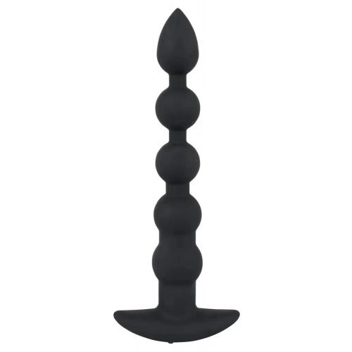 Презаредима вибрираща анална броеница от силикон Black Velvets