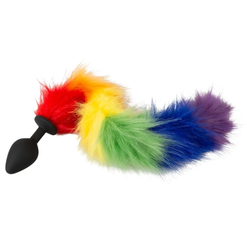 Анален разширител с дълга многоцветна опашка Fluffy Tail Rainbow [1]