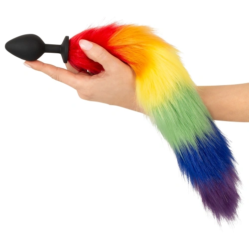 Анален разширител с дълга многоцветна опашка Fluffy Tail Rainbow [2]