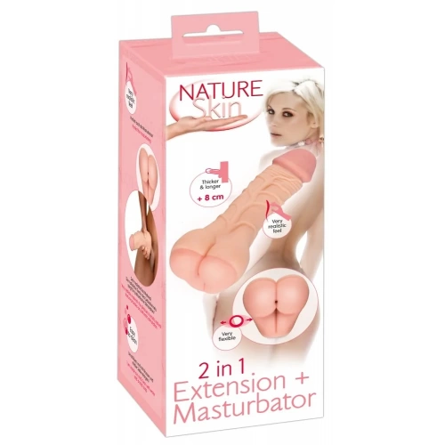 2 в 1 маструбатор и пенис удължител Nature Skin [9]