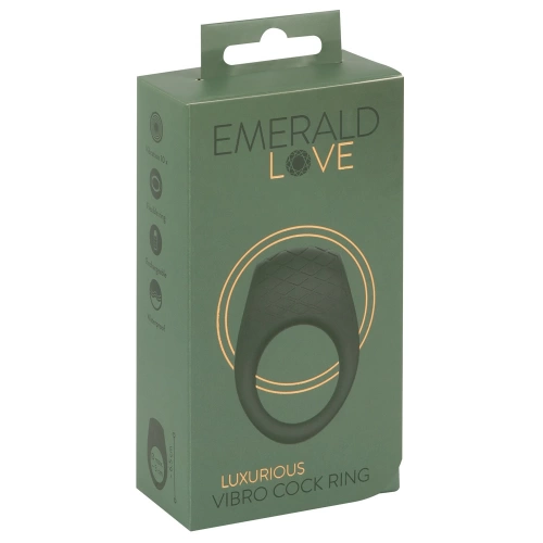 Луксозен презаредим вибриращ пенис пръстен Emerald Love