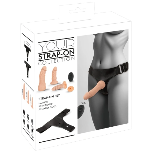Вибриращ страп-он колан с 3 дилда Your Strap-On [15]
