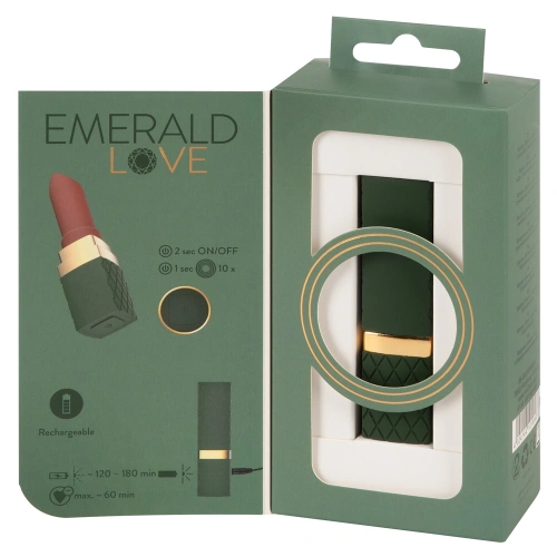 Луксозен малък вибратор-червило Emerald Love [9]
