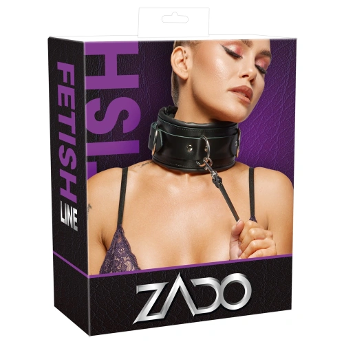 Нашийник с повод от естествена кожа Zado Fetish Line [12]